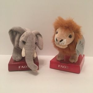 FAO lion and elephant stuff animals